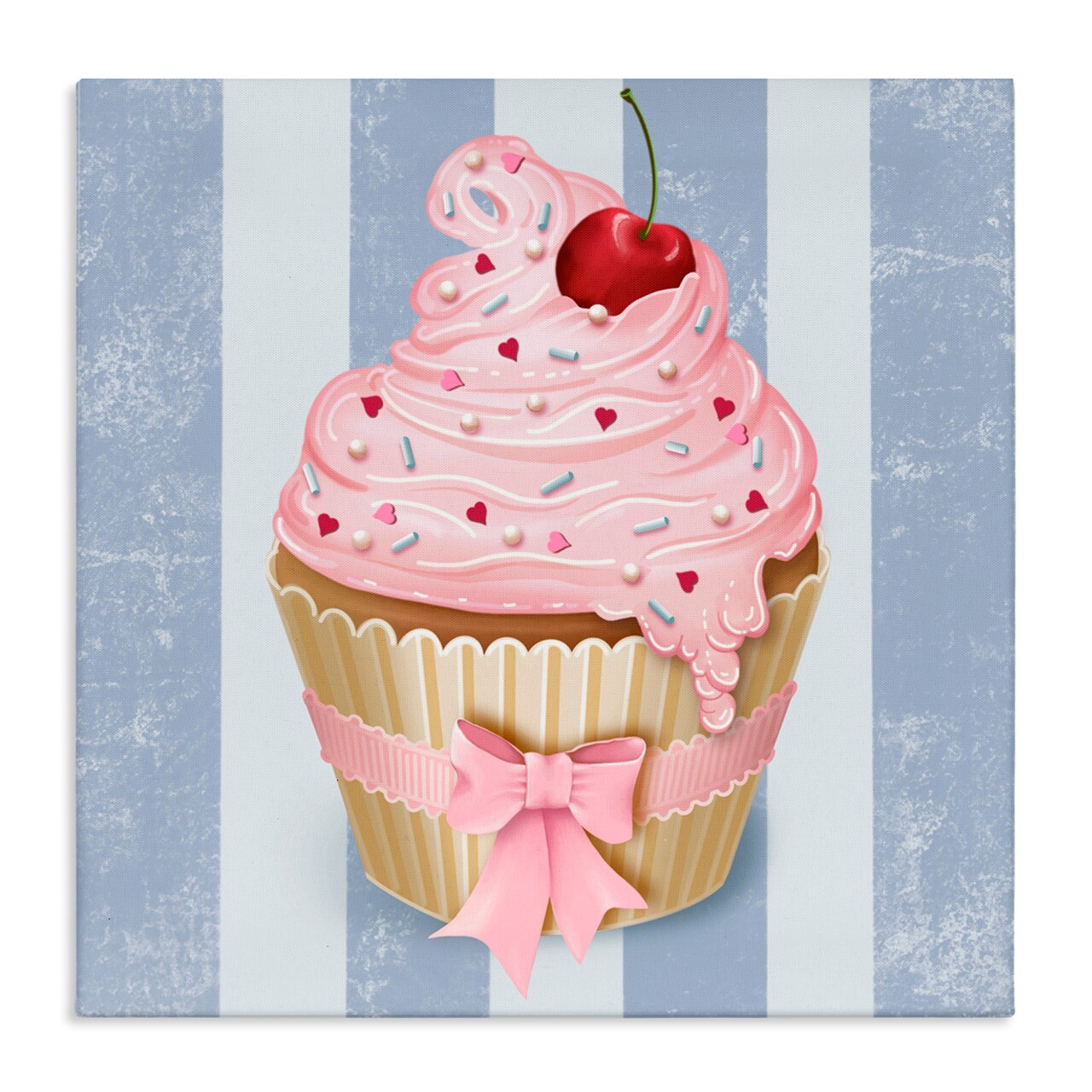 Stupell Industries Pastel Cupcake with Bow Canvas, design by Lori Mosley